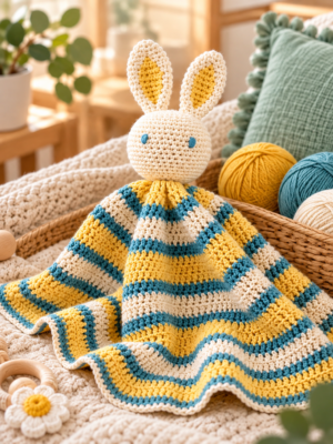 Create an adorable handmade gift with this Crochet Bunny Lovey Pattern!